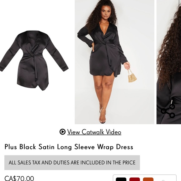 Pretty Little Thing Black Satin Dress - Picture 2 of 2